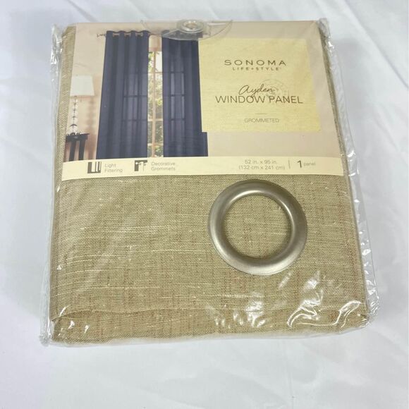 New Beige Sheer Curtain, 95" Long - Picture 1 of 4